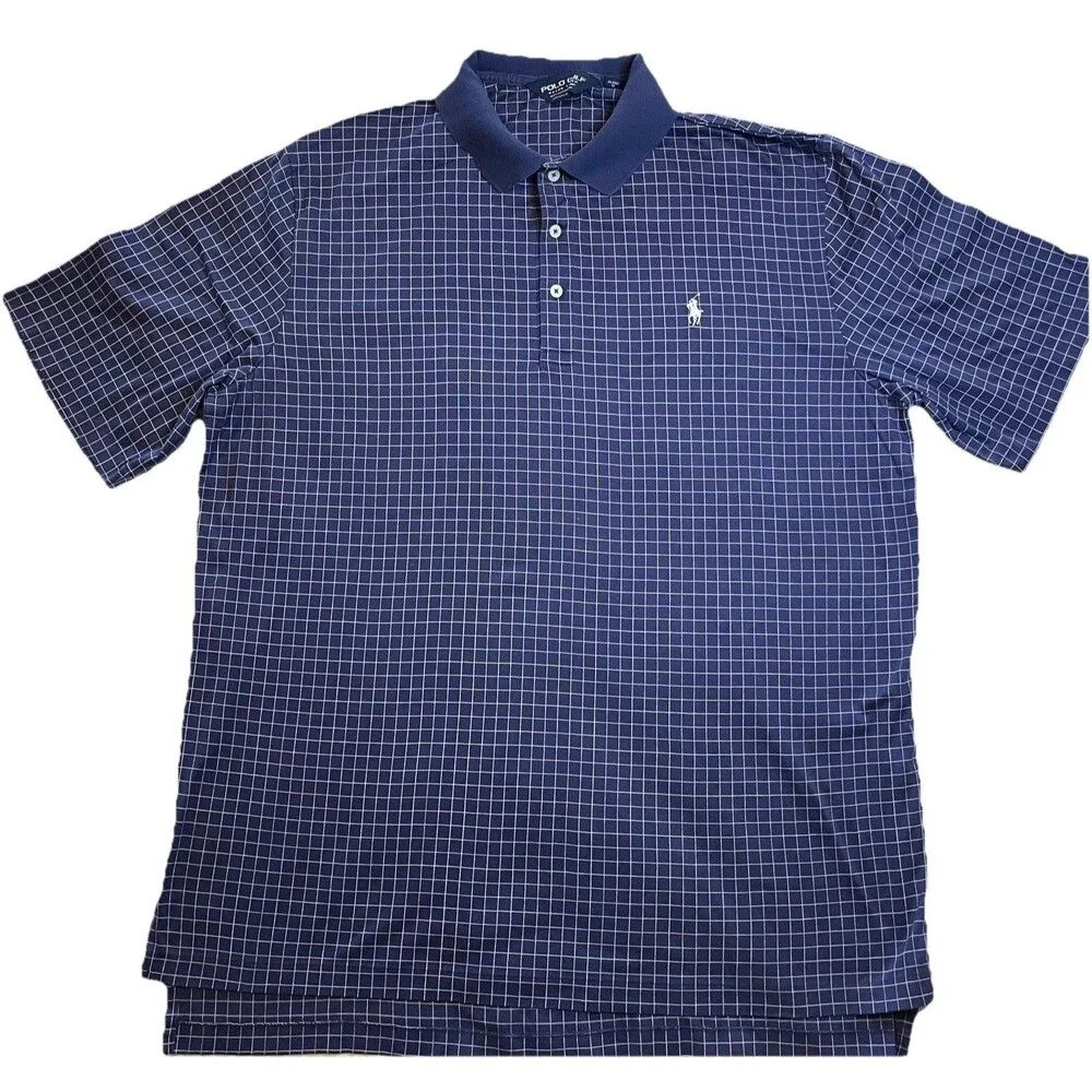 Polo Ralph Lauren Golf Shirt Men's XL Blue Pattern